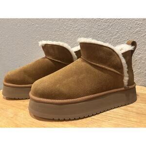 Women's KOOLABURRA Ultra Mini Platform Chestnut Boots Sz 9 (1158590 W/CHE) New